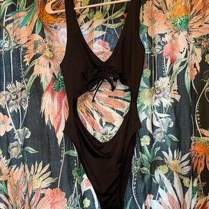 NWT PINK brand monokini- one piece swimsuit, black, size XL, super cute!